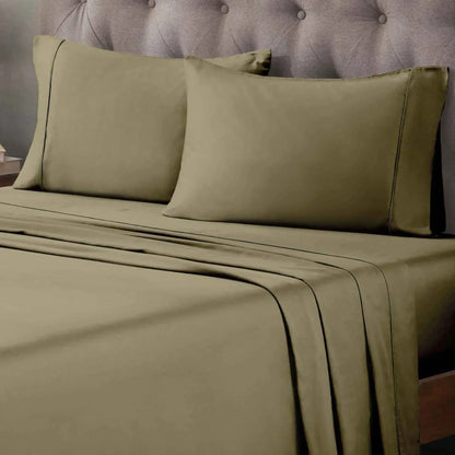 Egyptian Cotton 400 Thread Count Solid Deep Pocket Bed Sheet Set