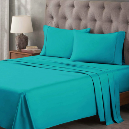 Egyptian Cotton 400 Thread Count Solid Deep Pocket Bed Sheet Set