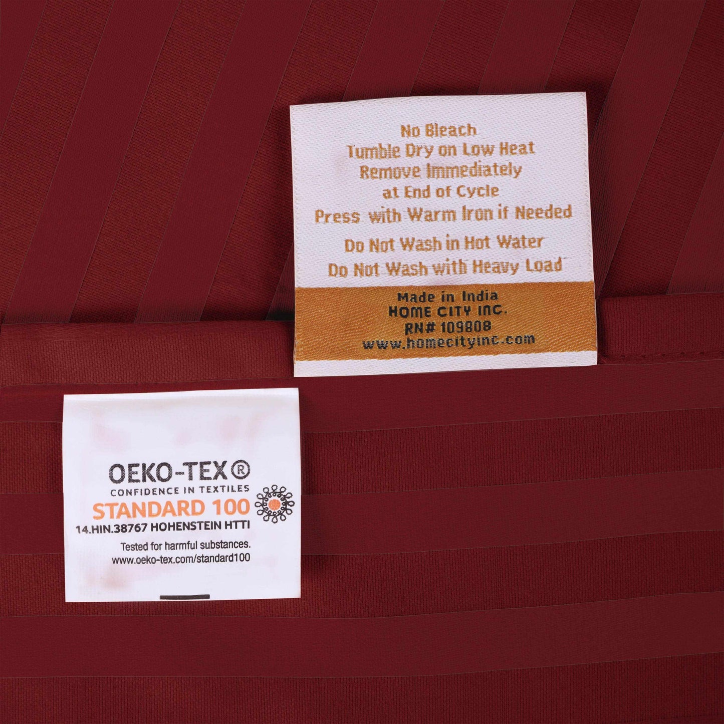 Superior 400 Thread Count Egyptian Cotton Stripe Sheet Set - Burgundy