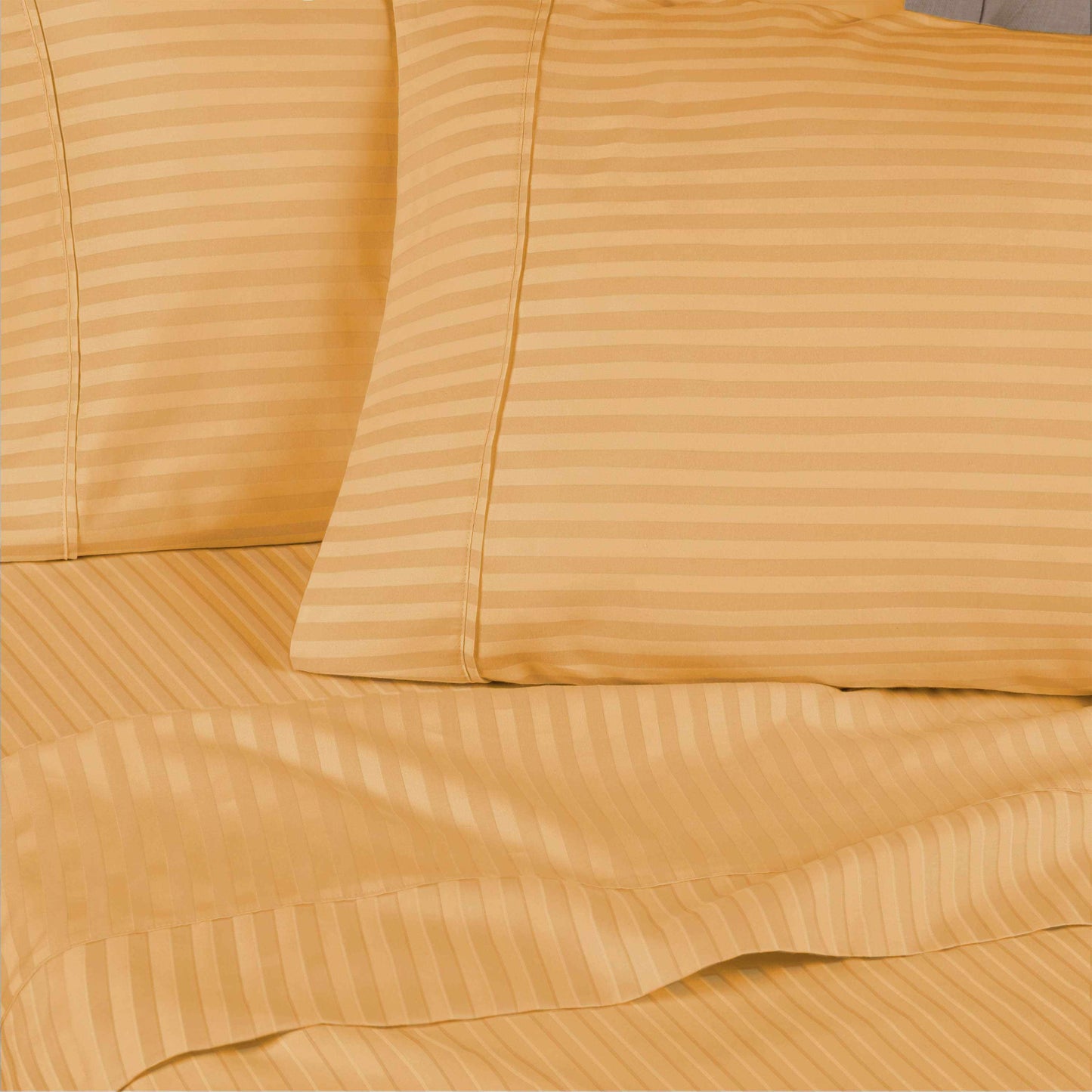 Superior 400 Thread Count Egyptian Cotton Stripe Sheet Set - Gold