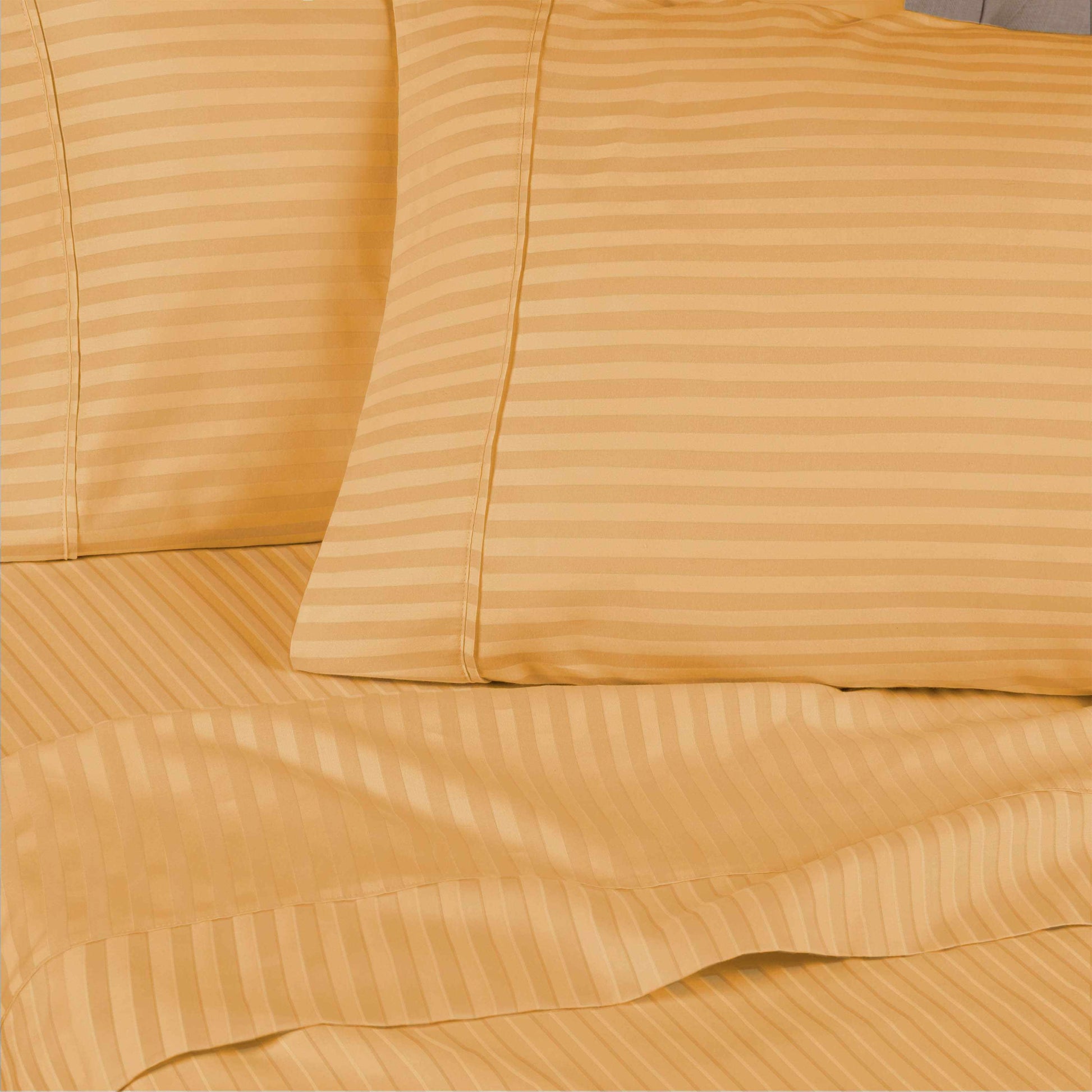 Superior 300 Thread-Count Premium Egyptian Cotton Stripe Sheet Set - Gold