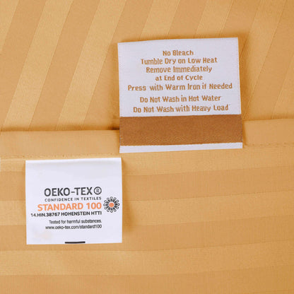 Superior 300 Thread-Count Premium Egyptian Cotton Stripe Sheet Set - Gold