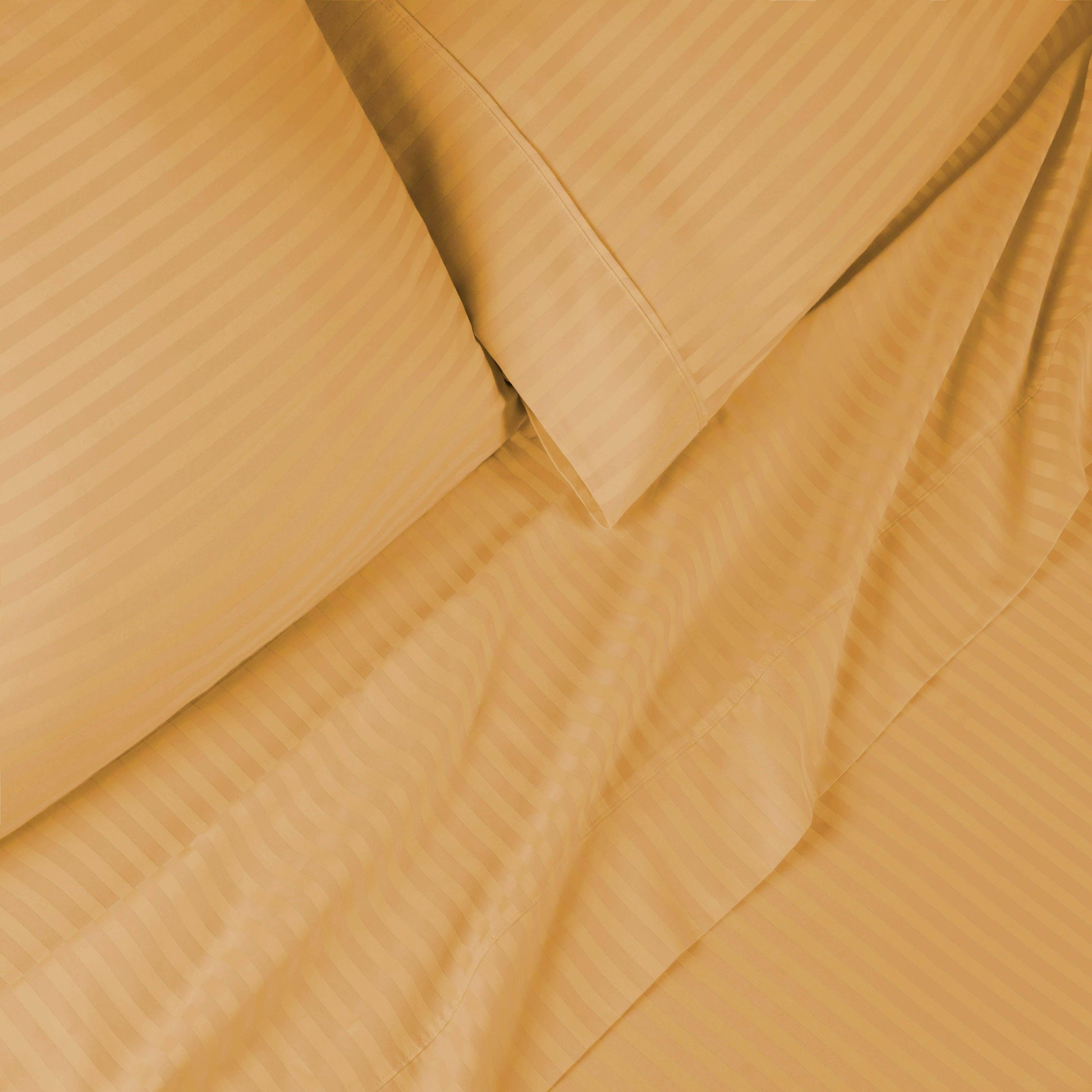 Superior 300 Thread Count Premium Egyptian Cotton Stripe Sheet Set - Gold