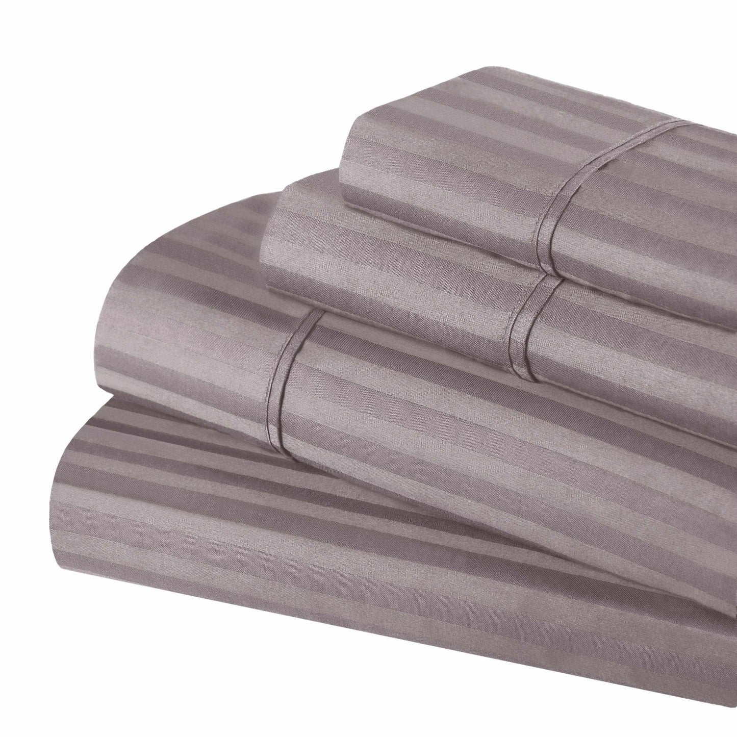 Superior 300 Thread-Count Premium Egyptian Cotton Stripe Sheet Set - Grey