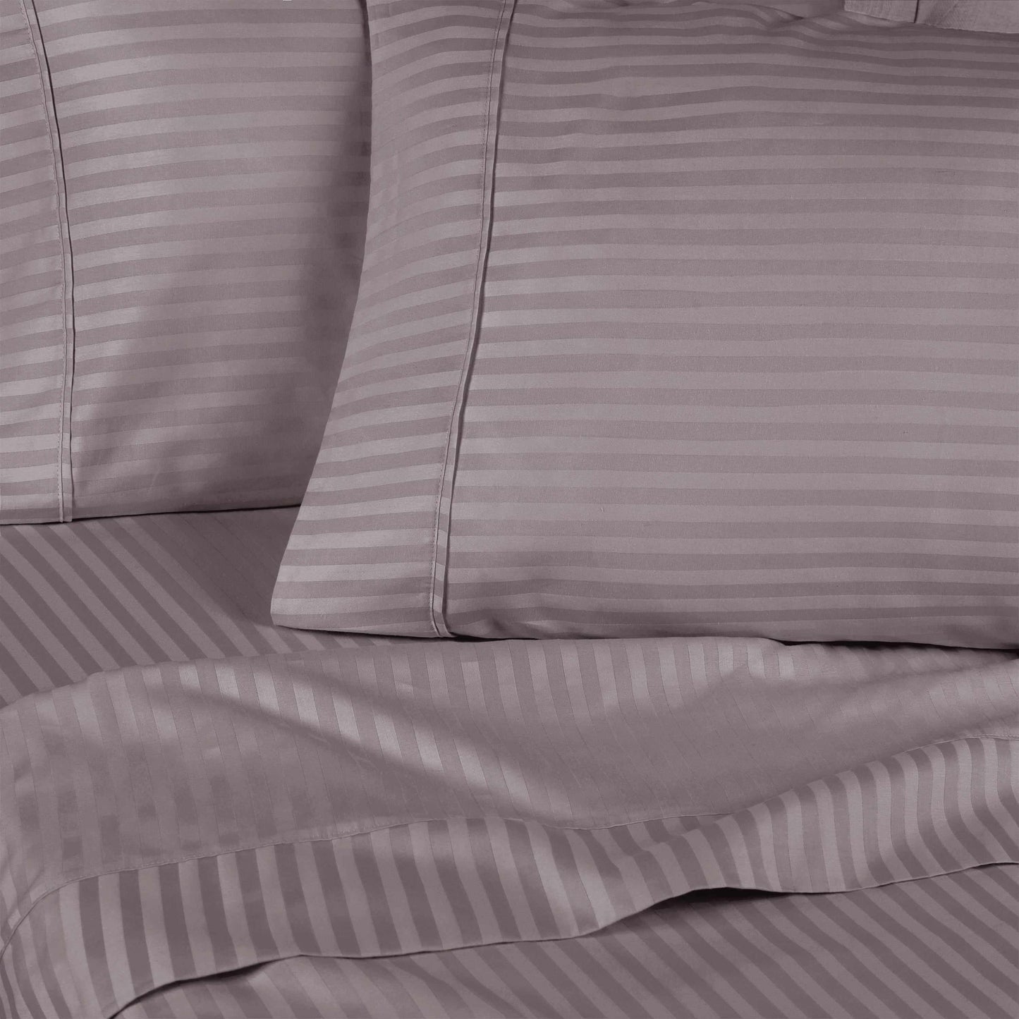 Superior 300 Thread-Count Premium Egyptian Cotton Stripe Sheet Set - Grey
