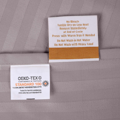 Superior 300 Thread-Count Premium Egyptian Cotton Stripe Sheet Set - Grey