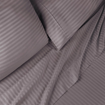 Superior 300 Thread Count Premium Egyptian Cotton Stripe Sheet Set - Grey