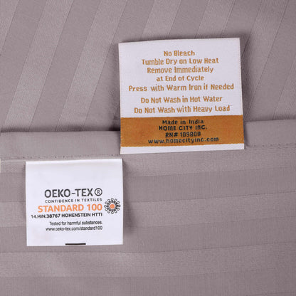 Superior 400 Thread Count Egyptian Cotton Stripe Sheet Set - Grey