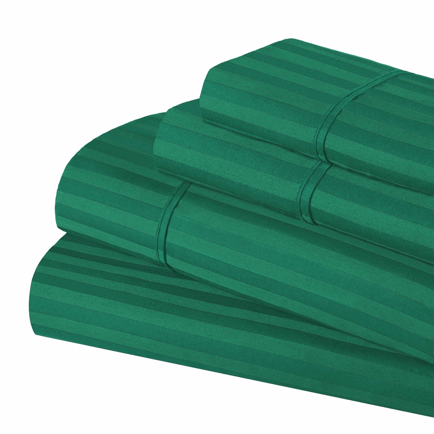 Superior 400 Thread Count Egyptian Cotton Stripe Sheet Set - Hunter Green