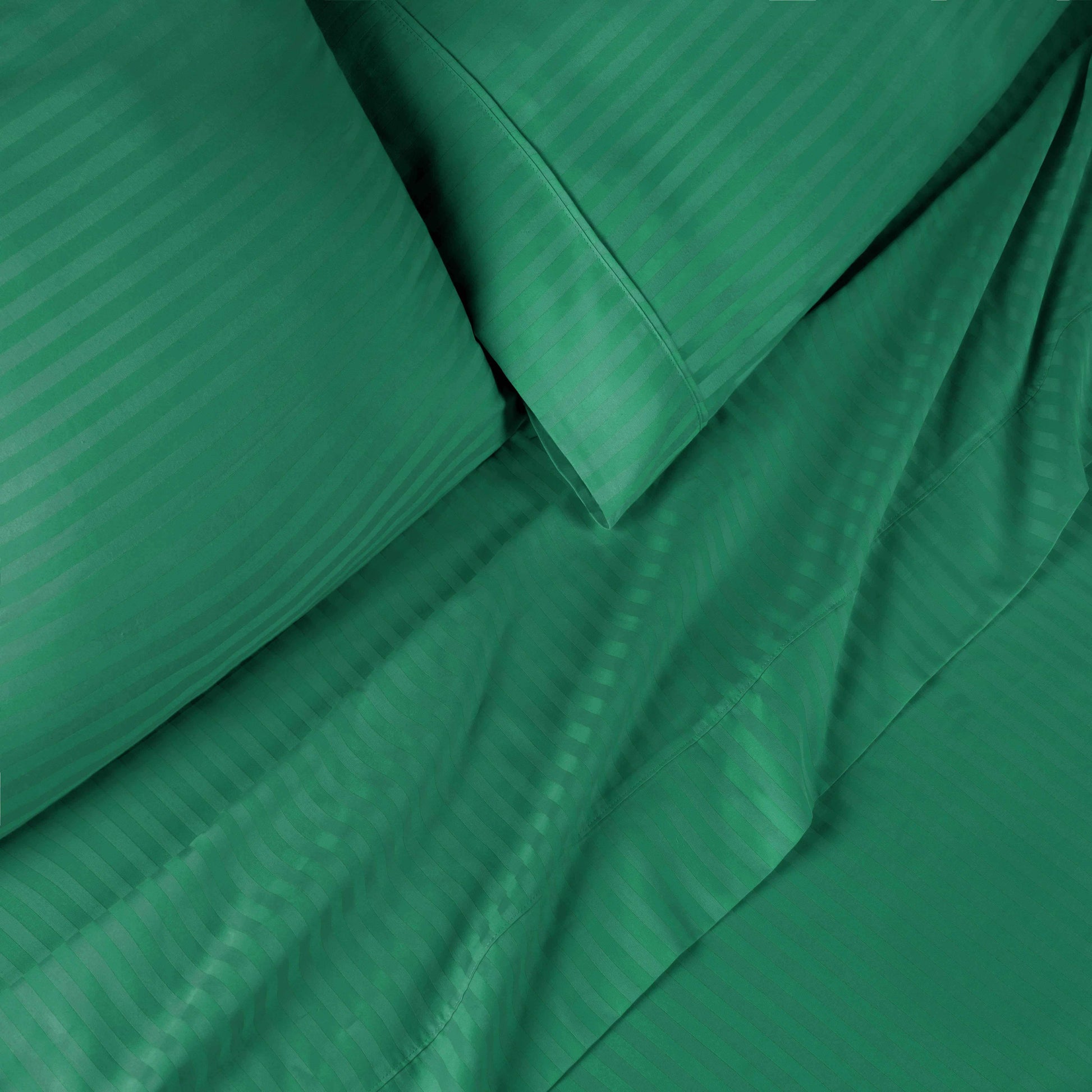Superior 400 Thread Count Egyptian Cotton Stripe Sheet Set - Hunter Green