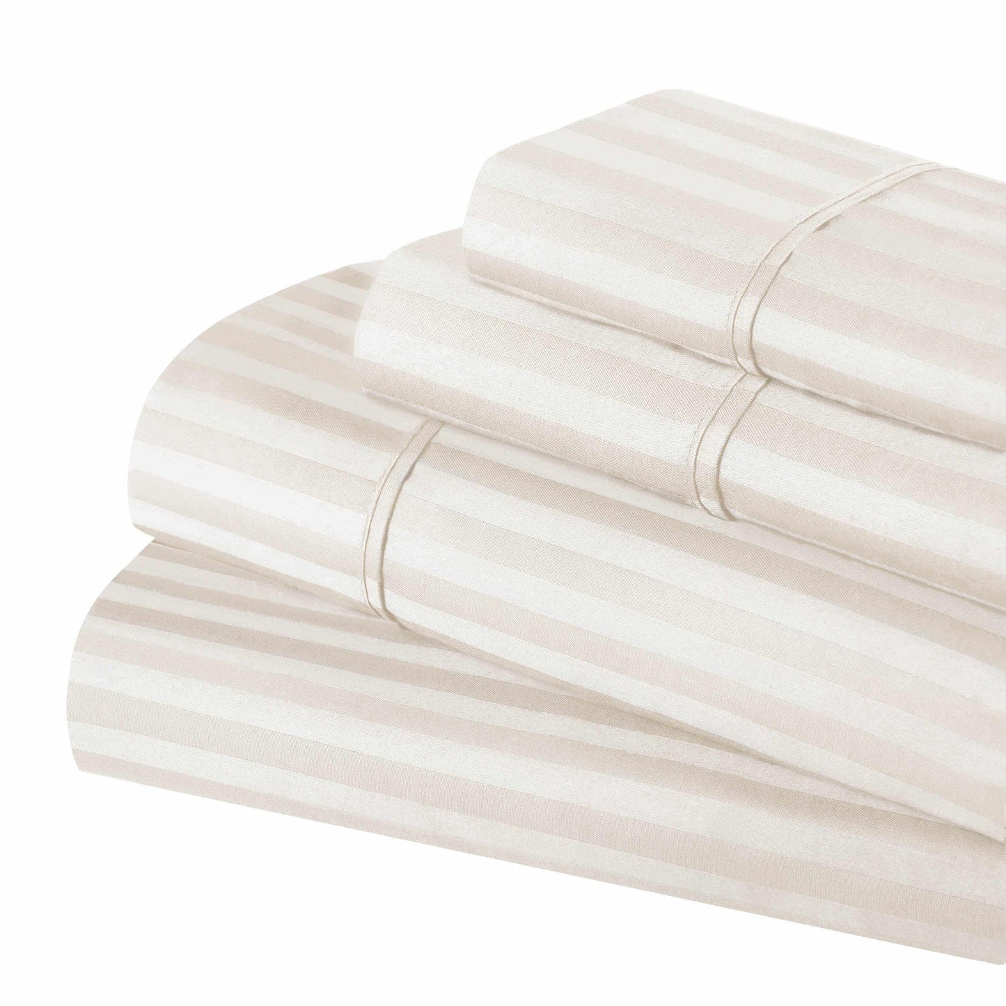 Superior 400 Thread Count Egyptian Cotton Stripe Sheet Set - Ivory