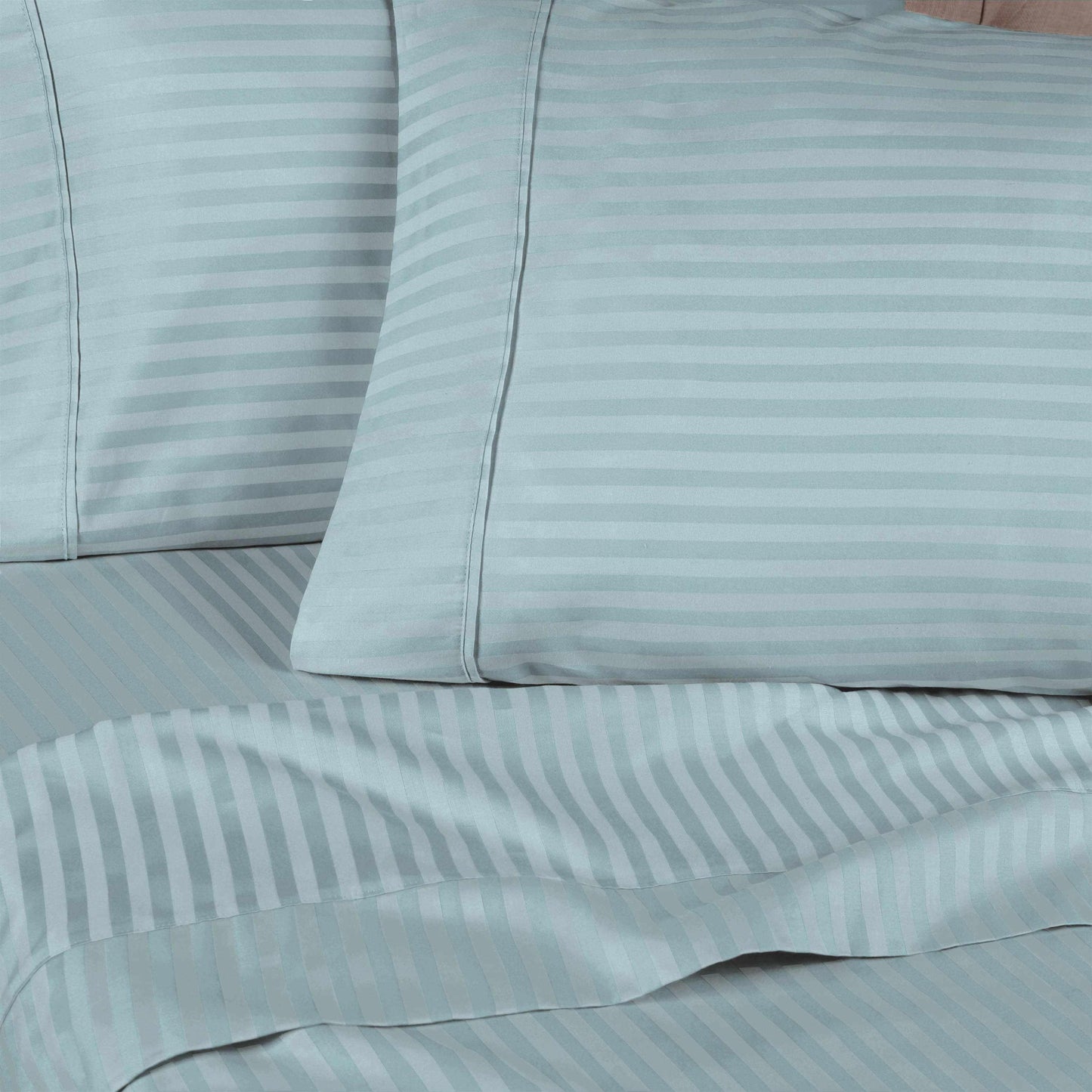 Superior 400 Thread Count Egyptian Cotton Stripe Sheet Set - Light Blue