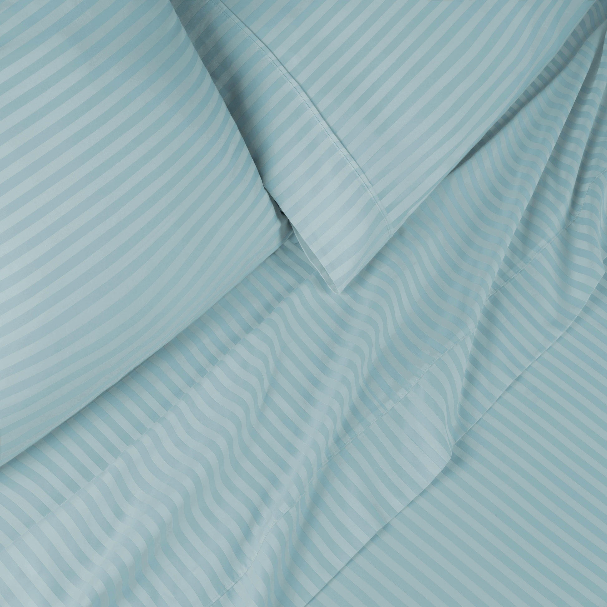 Superior 300 Thread Count Premium Egyptian Cotton Stripe Sheet Set - Light Blue