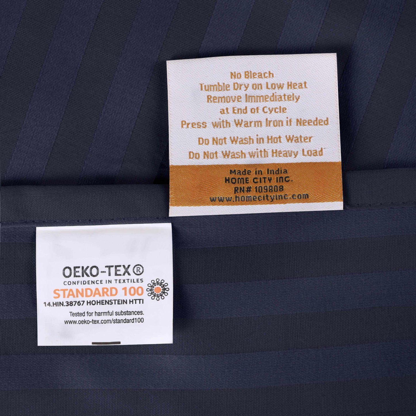 Superior 400 Thread Count Egyptian Cotton Stripe Sheet Set - Navy Blue