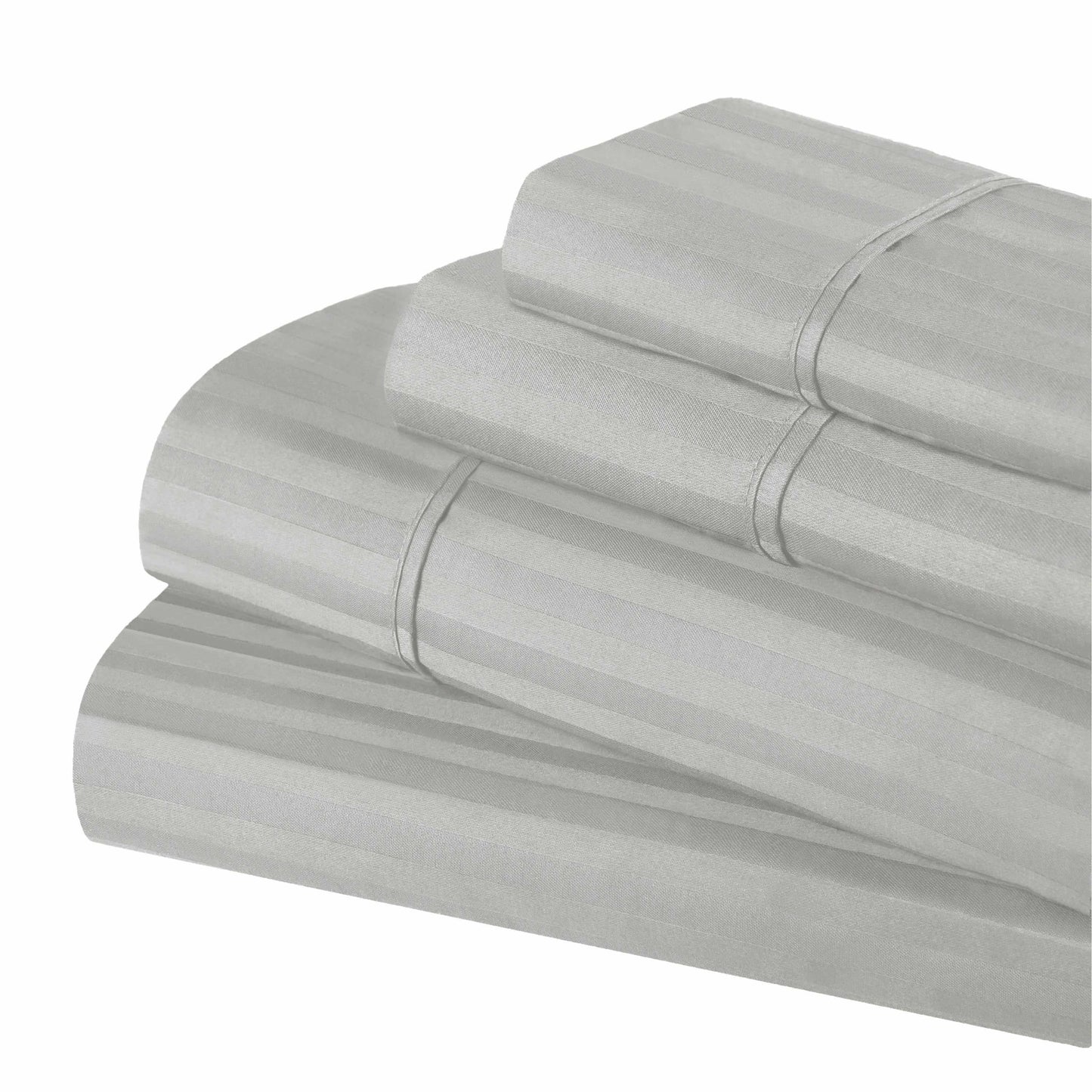 Superior 400 Thread Count Egyptian Cotton Stripe Sheet Set - Platinum