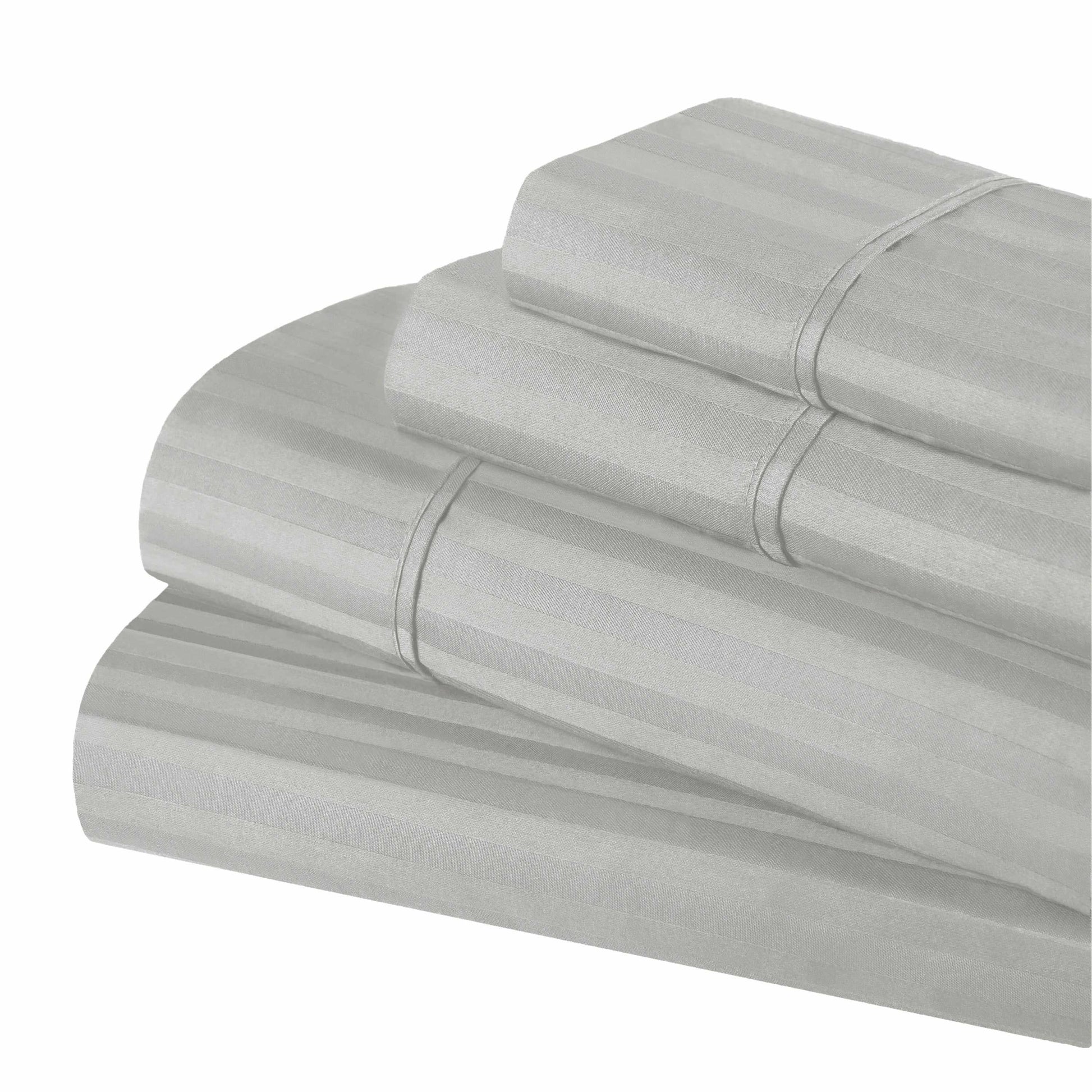 Superior 400 Thread Count Egyptian Cotton Stripe Sheet Set - Platinum