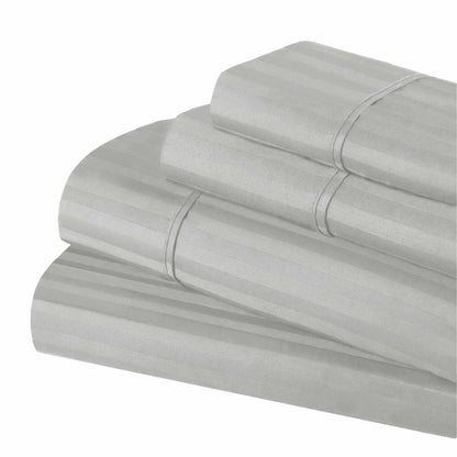 Superior 400 Thread Count Egyptian Cotton Stripe Sheet Set - Platinum