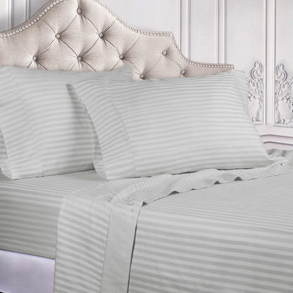 Superior 400 Thread Count Egyptian Cotton Stripe Sheet Set - Ivory