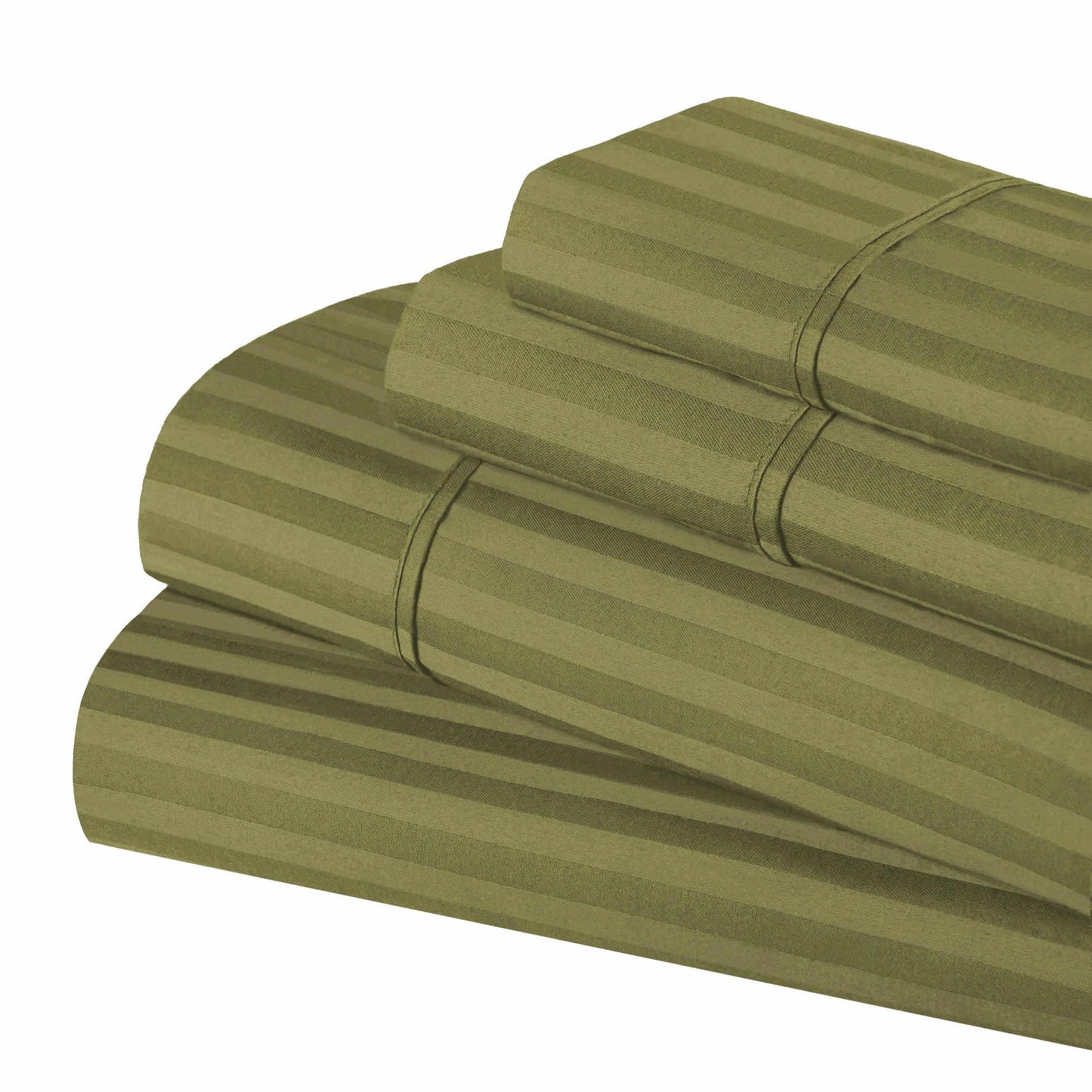 Superior 300 Thread-Count Premium Egyptian Cotton Stripe Sheet Set - Sage