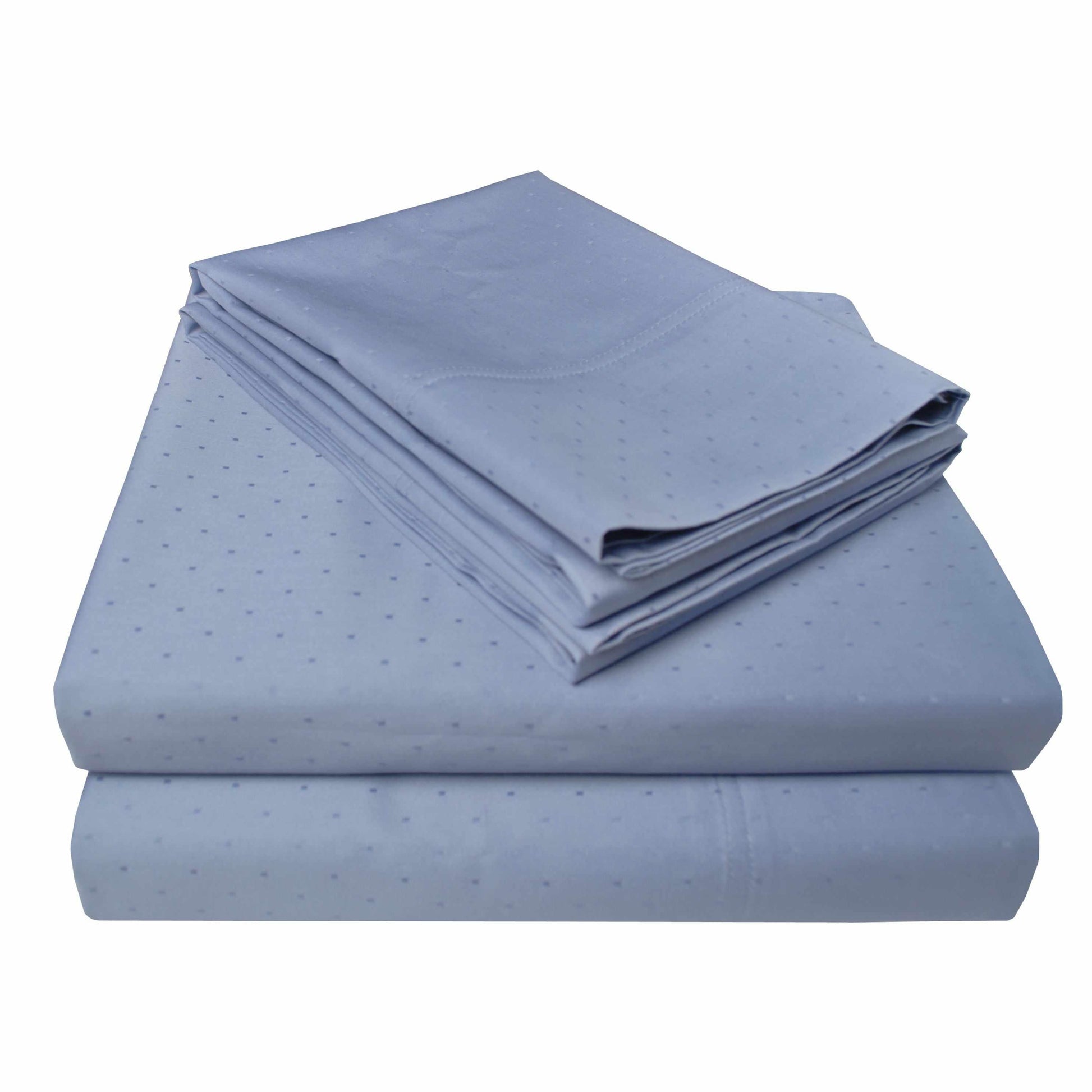Superior 400-Thread Count 100% Egyptian Cotton Swiss Dot Deep Pocket Sheet Set - Denim