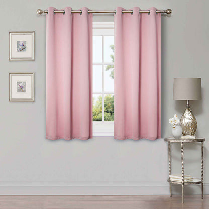 Solid Machine Washable Room Darkening Blackout Curtains, Set of 2 - MauveChalk