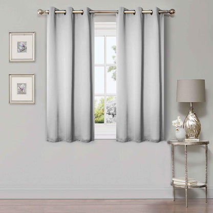 Solid Room Darkening Rod Pocket Blackout Curtain Panels, Set of 2