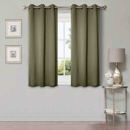 Solid Room Darkening Rod Pocket Blackout Curtain Panels, Set of 2