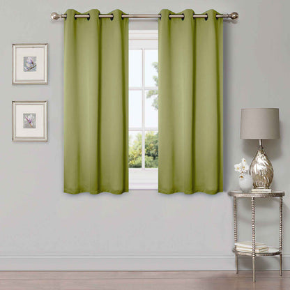 Solid Machine Washable Room Darkening Blackout Curtains, Set of 2 - Sage