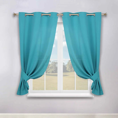 Classic Modern Solid Room Darkening Blackout Curtain Panels, Set of 2