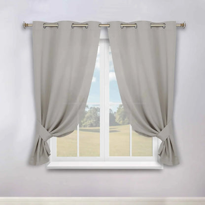 Classic Modern Solid Room Darkening Blackout Curtain Panels, Set of 2