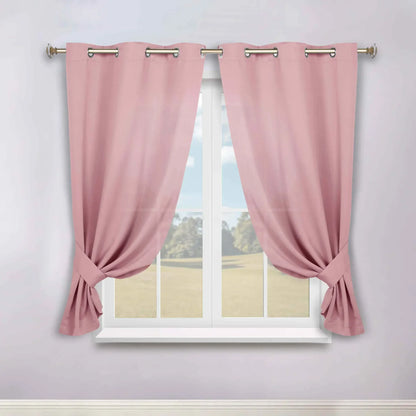 Classic Modern Solid Room Darkening Blackout Curtain Panels, Set of 2