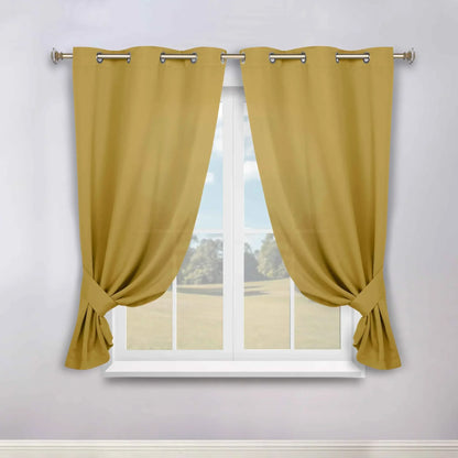 Classic Modern Solid Room Darkening Blackout Curtain Panels, Set of 2