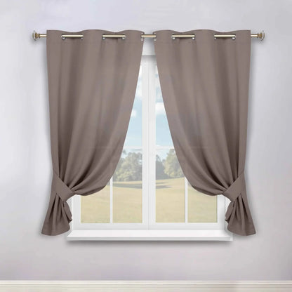 Classic Modern Solid Room Darkening Blackout Curtain Panels, Set of 2