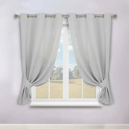 Classic Modern Solid Room Darkening Blackout Curtain Panels, Set of 2