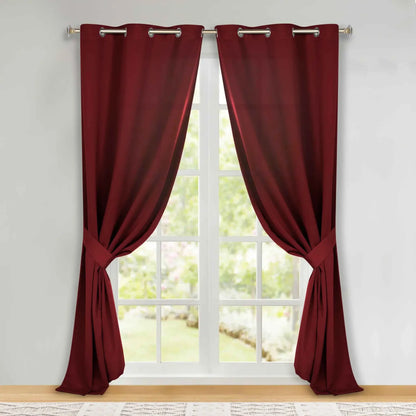 Classic Modern Solid Room Darkening Blackout Curtain Panels, Set of 2