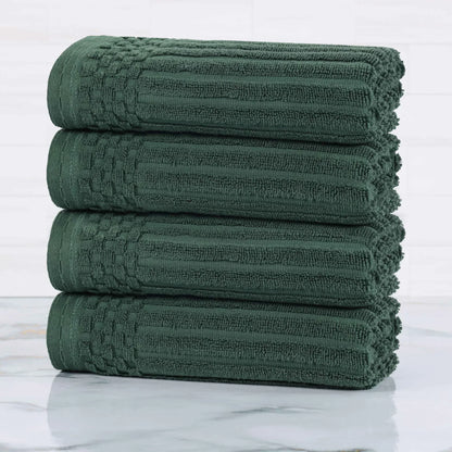 Ribbed Textured Cotton Ultra-Absorbent 4 Piece Hand Towel Set