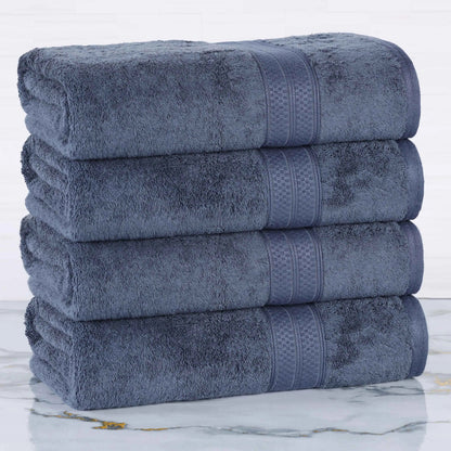 Ultra-Soft Rayon from Bamboo Cotton Blend 4 Piece Bath Towel Set