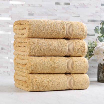 Heritage Egyptian Cotton Plush Absorbent Luxury Bath Towel Set of 4