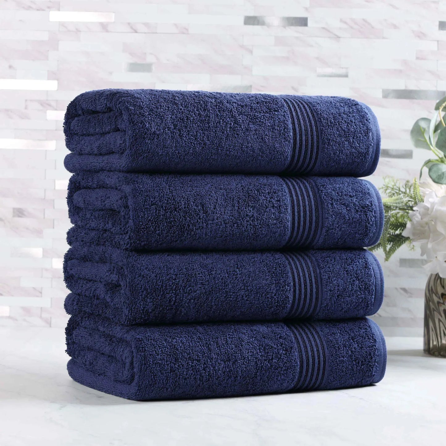 Heritage Egyptian Cotton Plush Absorbent Luxury Bath Towel Set of 4