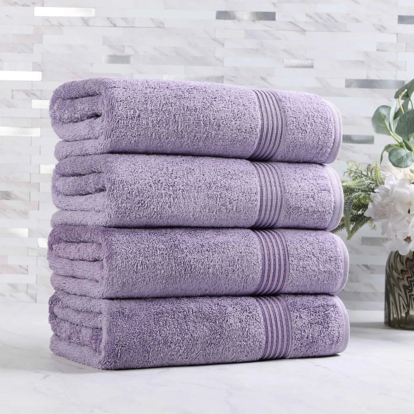 Heritage Egyptian Cotton Plush Absorbent Luxury Bath Towel Set of 4