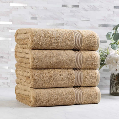 Heritage Egyptian Cotton Plush Absorbent Luxury Bath Towel Set of 4