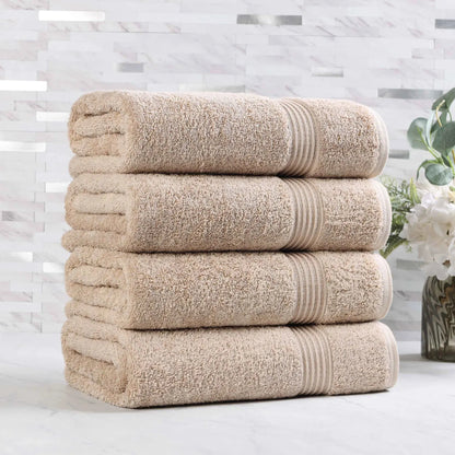 Heritage Egyptian Cotton Plush Absorbent Luxury Bath Towel Set of 4