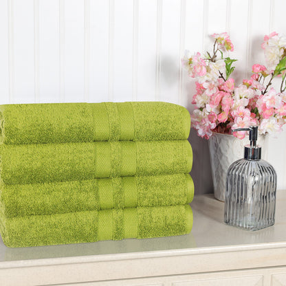 Superior Ultra Soft Cotton Absorbent Solid Bath Towel (Set of 4) - Celery