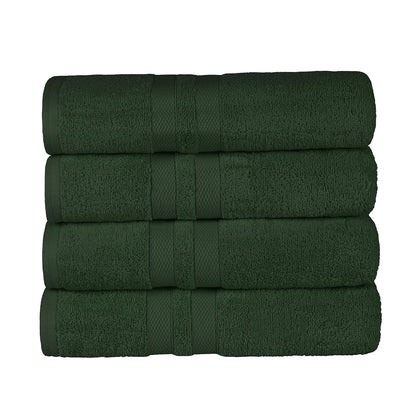 Superior Ultra Soft Cotton Absorbent Solid Bath Towel (Set of 4) - Forest Green