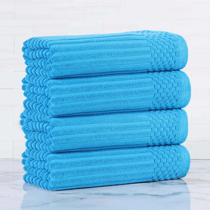 Soho Ribbed Cotton Absorbent Bath Towel Set of 4