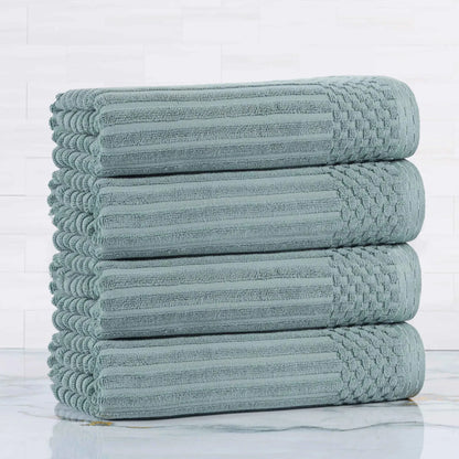 Soho Ribbed Cotton Absorbent Bath Towel Set of 4