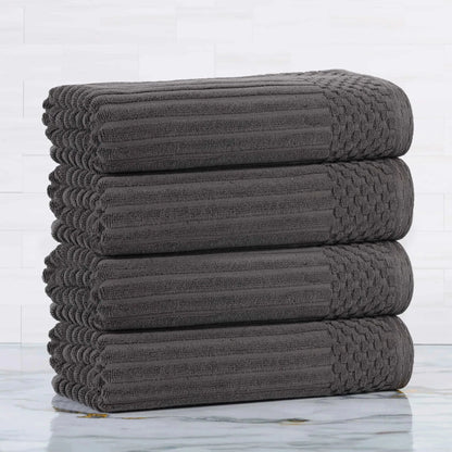 Soho Ribbed Cotton Absorbent Bath Towel Set of 4