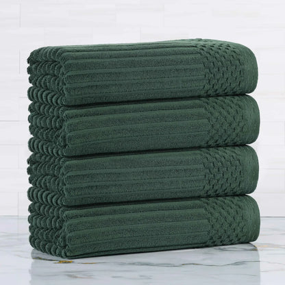 Soho Ribbed Cotton Absorbent Bath Towel Set of 4