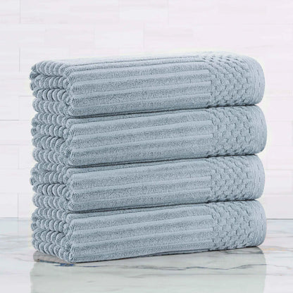 Soho Ribbed Cotton Absorbent Bath Towel Set of 4