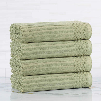 Soho Ribbed Cotton Absorbent Bath Towel Set of 4